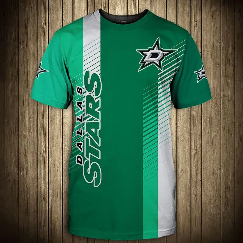 

Dallas fashion casual men Stars t-shirt Striped stitching graffiti geometric letter printing cool tops