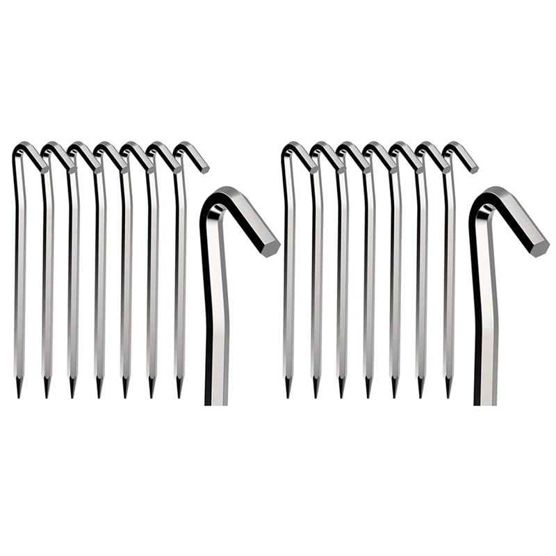 

Tent Pegs 16 PCS 18Cm Metal Heavy Duty Tent Hooks Aluminum Alloy Rust Free Camping Tent Ground Pegs