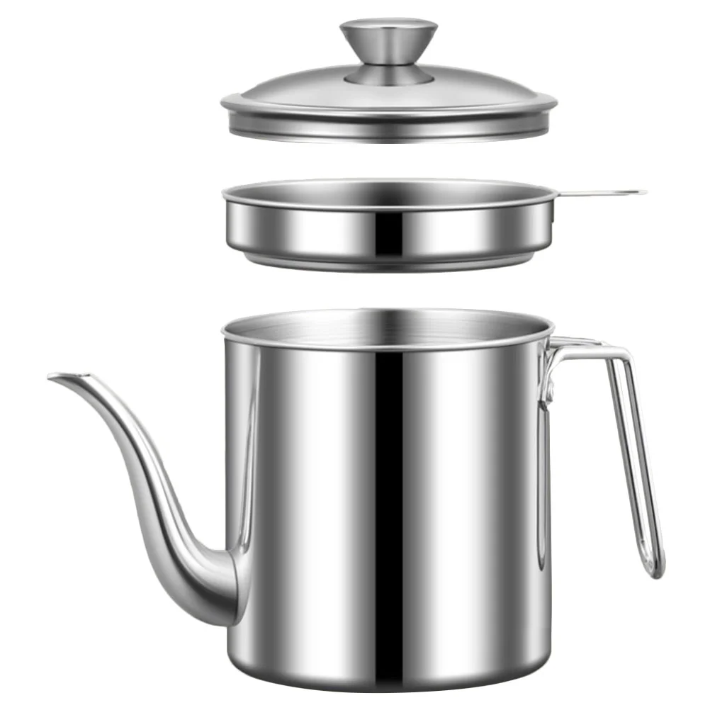 

Oil Container Grease Pot Bacon Strainer Gravy Separator Steel Stainless Kitchen Dispenser Jug Cup Skimmer Filter Pourer Storage
