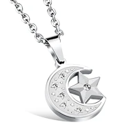 hot selling star moon titanium steel pendant for men summer pendant accessories