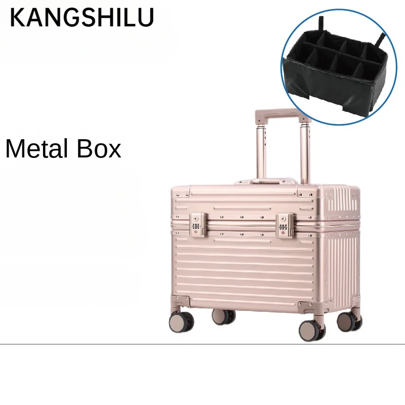 KANGSHILU New 16“18''20''24 Inch Aluminum Suitcase Alloy Trolley Case Universal Luggage Men Women's Travel Offers with Wheels