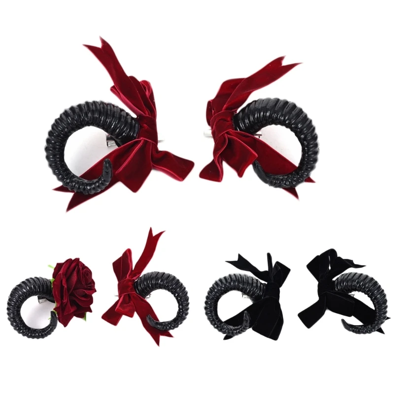 

Gothic Sheep Horn Haipin Cosplay Hair Barrette Coser Hair Jewelry Accessories Horn Hair Clip Bangs Comic Exhibition T8DE