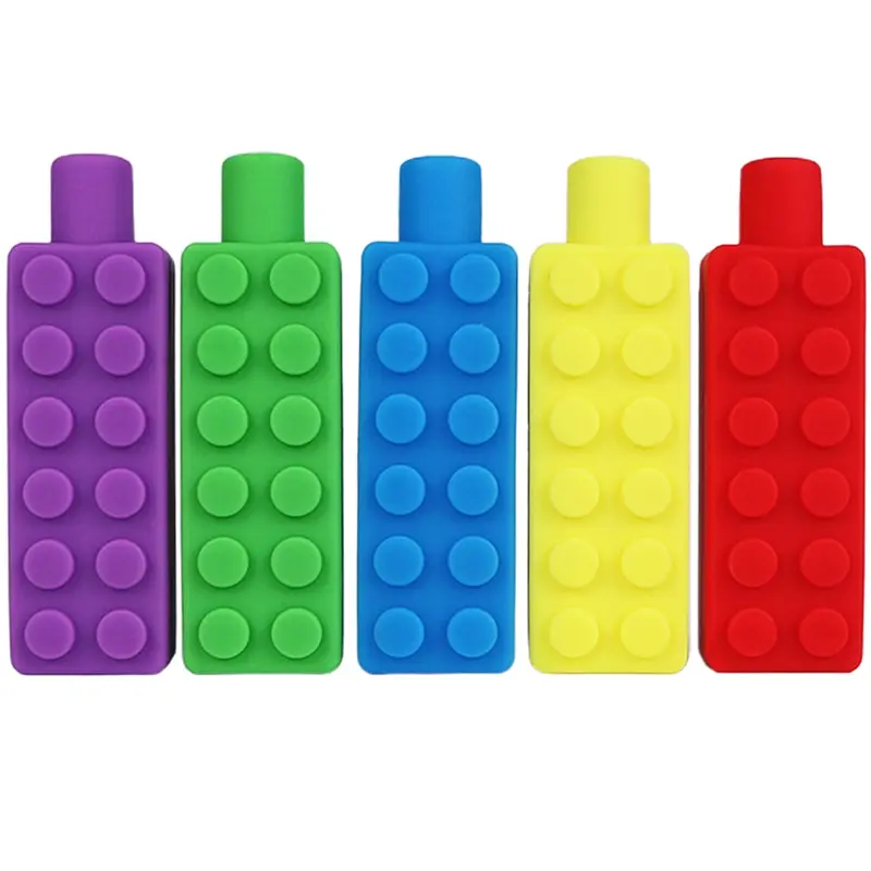 

Chewable Pencil Topper Bite Silicone Teether Pencil Cap For Kids Children Autism ADHD Chewing Teether Sensory Toy
