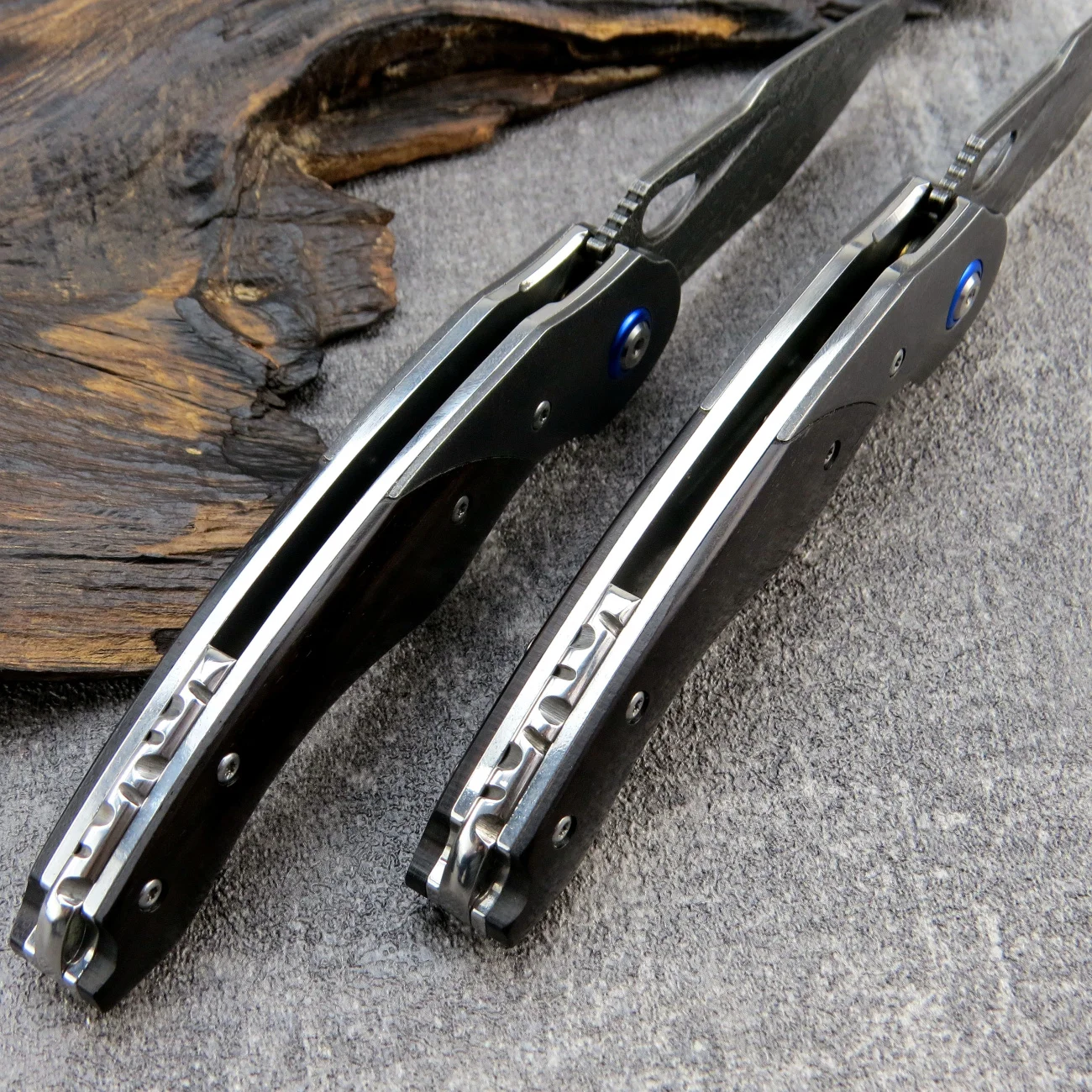 Складной нож из дамасской стали siтрудоen ST235 VG10 + ручка с ЧПУ деревянной ручкой