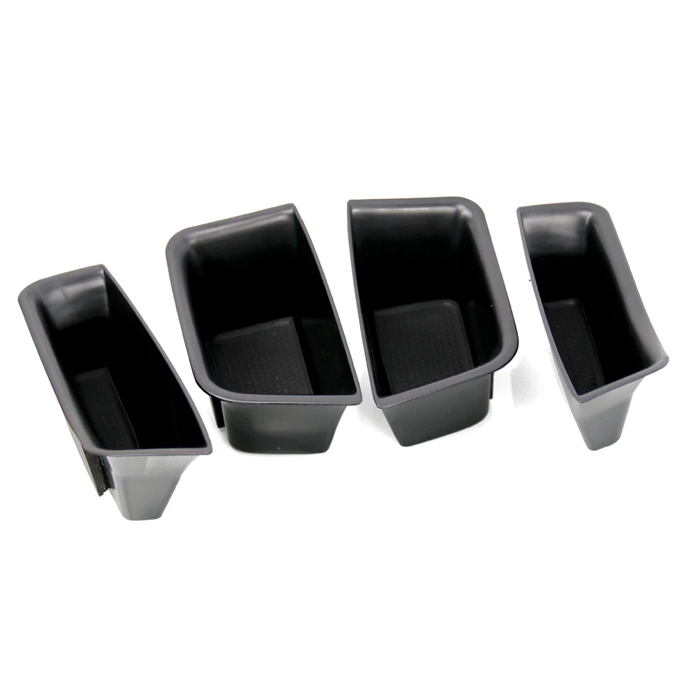 

4PCS Car Door Side ABS Storage Box Black For 2015-2020 Porsche Macan Accessories Insert Materials Tray Secondary Container