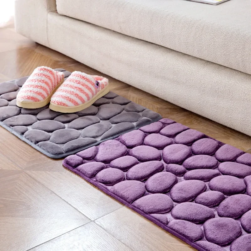 

Luxurious Embossed Memory Foam Non-slip Bath Mat Carpets for Bathroom Wash Basin Bathtub Side Floor, Shower Room and Doormat Rug