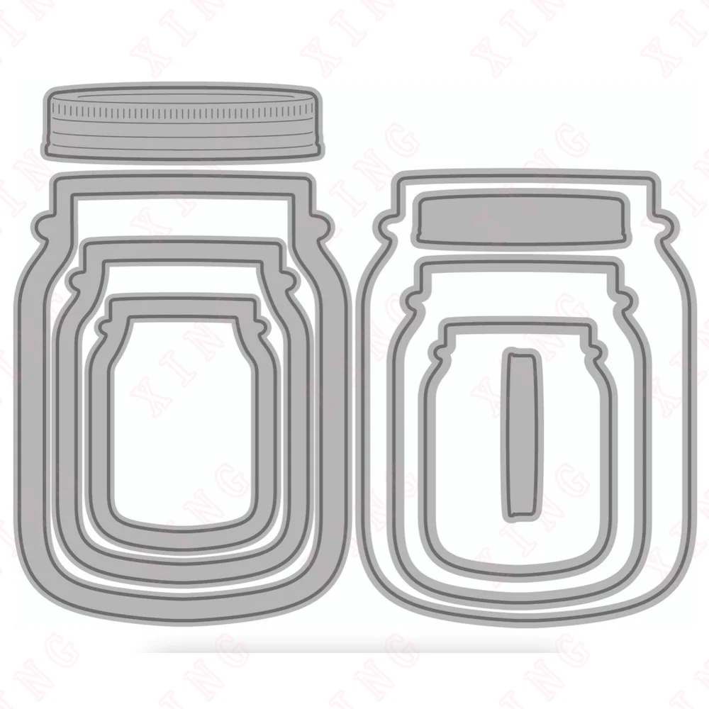 

New Metal Cutting Dies Scrapbook Paper Decorate Embossing Template Diy Nested Shaker Jar Die Set Craft Blade Punch Reusable Mold