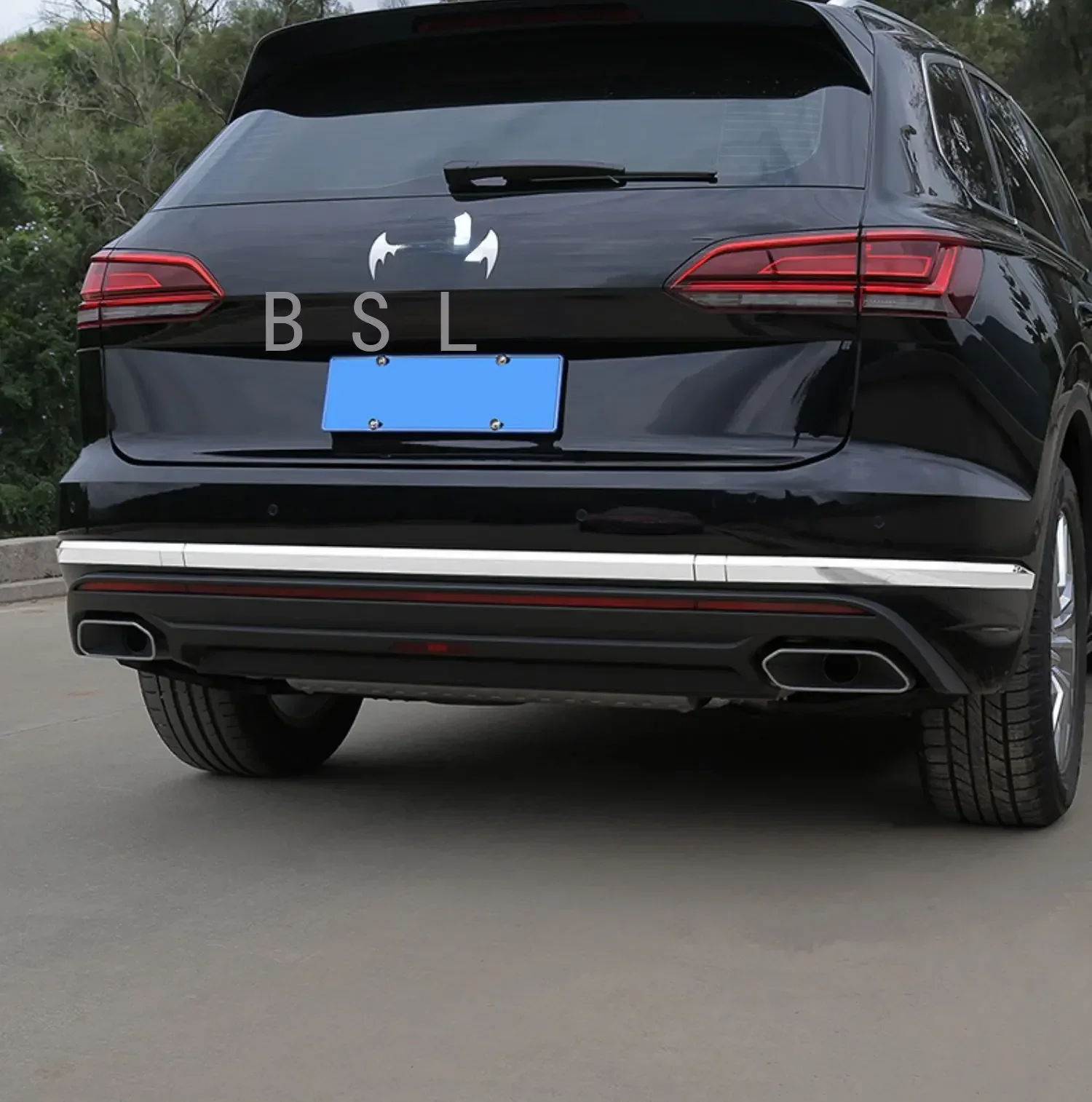 Для Volkswagen VW Touareg 2019 2020 2021 2022 отделка заднего бампера из нержавеющей стали Яркая