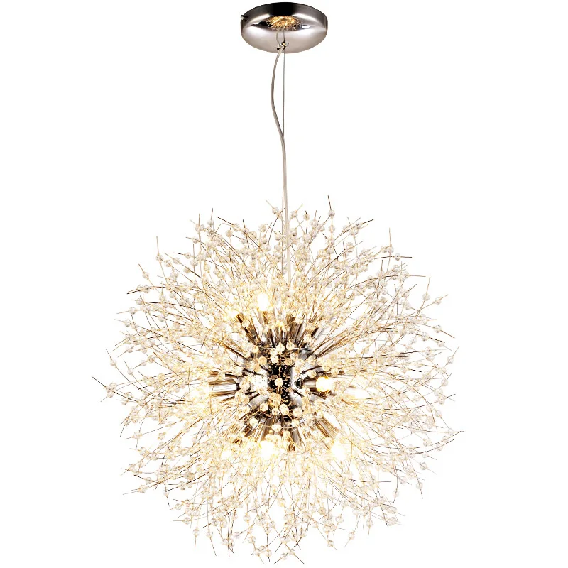 

Modern Crystal Dandelion Chandelier Lighting Firework Globe LED Pendant Lamp For Home Decor Living Room Hanging Lamps