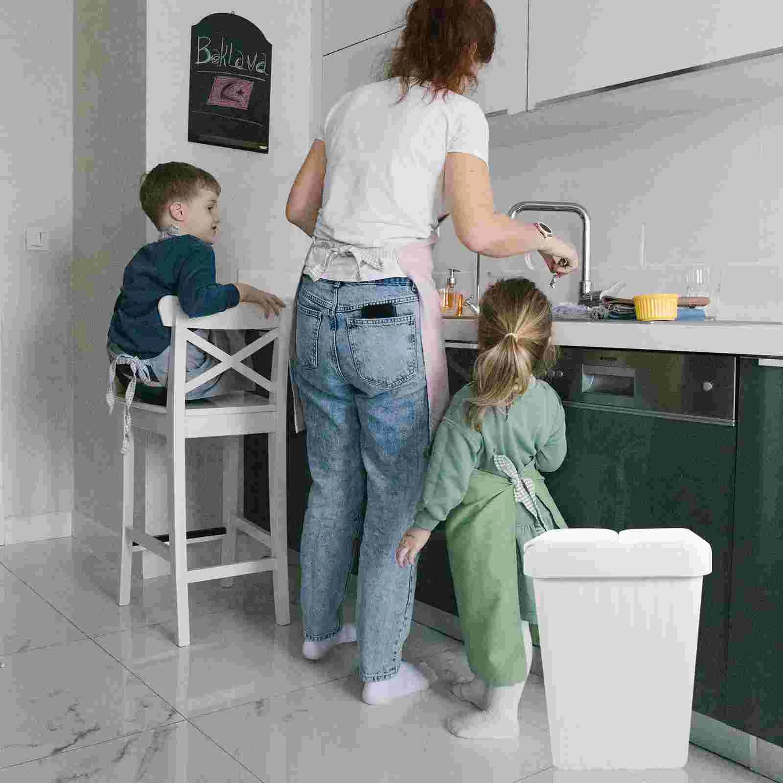 

Can Kitchen Trash Bin Garbage Waste Container Compost Countertop Recycling Dual Basketlid Paper Sorting Bins Rectangular Step