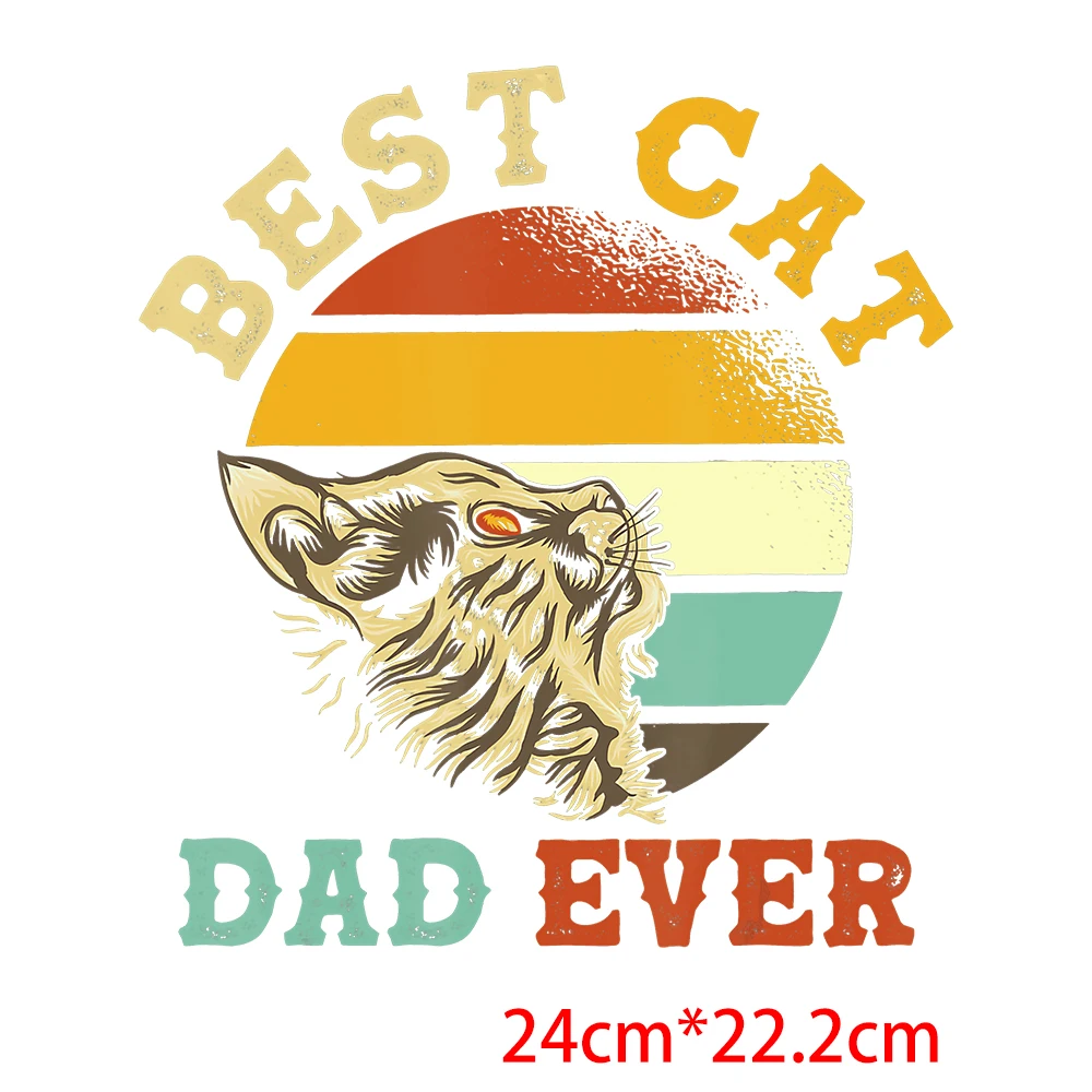 Подарок на день рождения папы забавные нашивки с котом термотрансферные стикеры