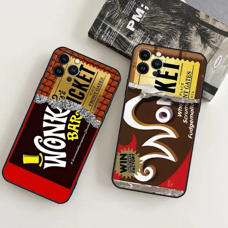 Чехол WONKA BAR для телефона с золотым билетом для IPhone 14 Pro Max 15 13 12 Mini 11 SE 2020 5 5S 6 6S 7 8 Plus XS X XR, силиконовый чехол