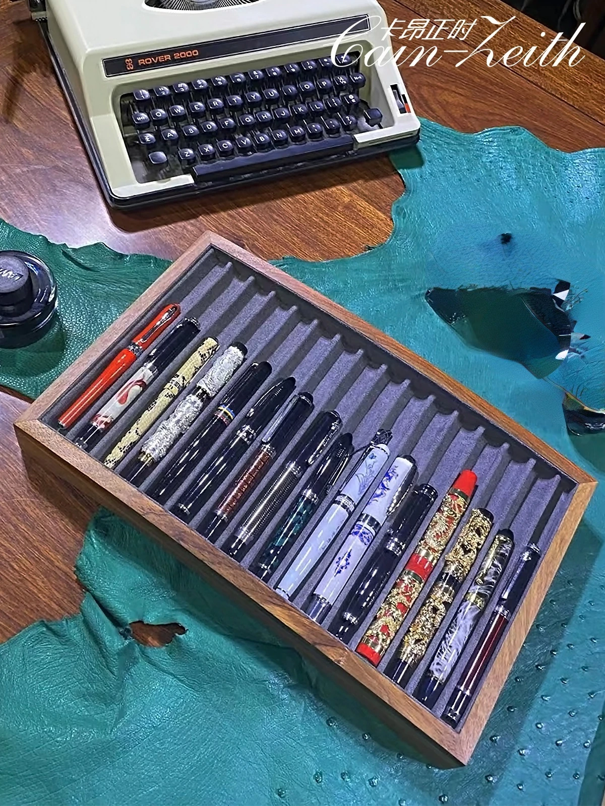 Brazilian rosewood 16 bit pen case, pen storage box
