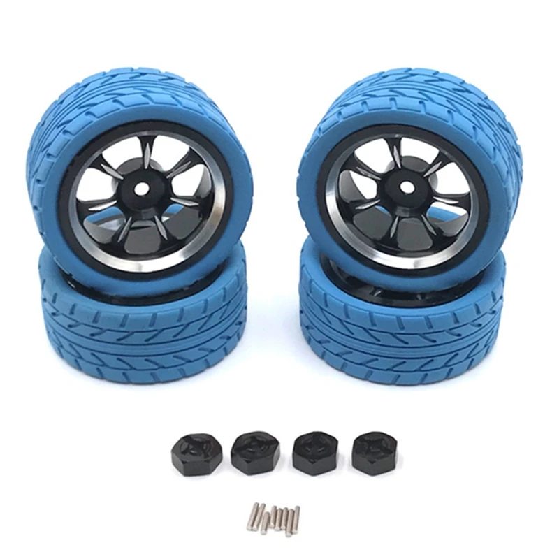 

65Mm Metal Wheel Rim Tire Tyre With 12Mm Adapter For Wltoys A959 144001 124016 124018 124019 RC Car Upgrade Parts