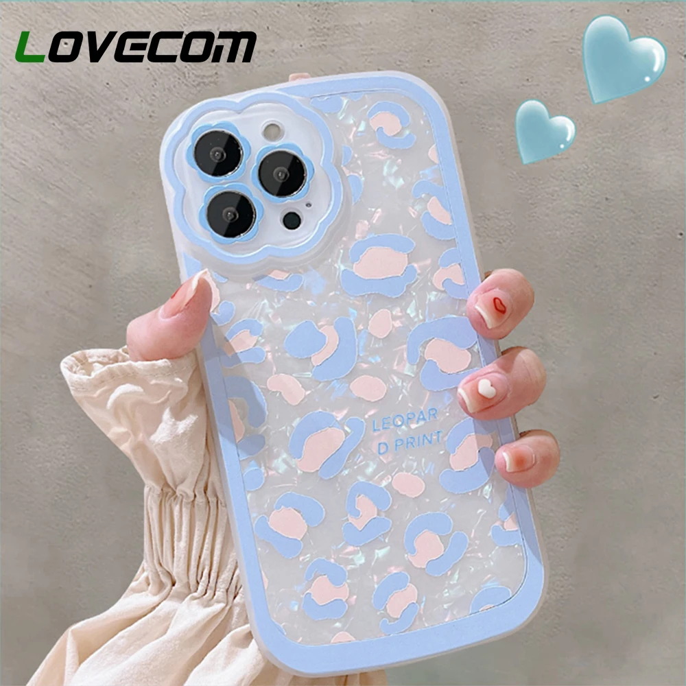 

INS Leopard Dream Shell Phone Case For iPhone 13 Pro Max 11 12 Pro Max XR X XS Max Shockproof Flower Camera Protector Soft Cover