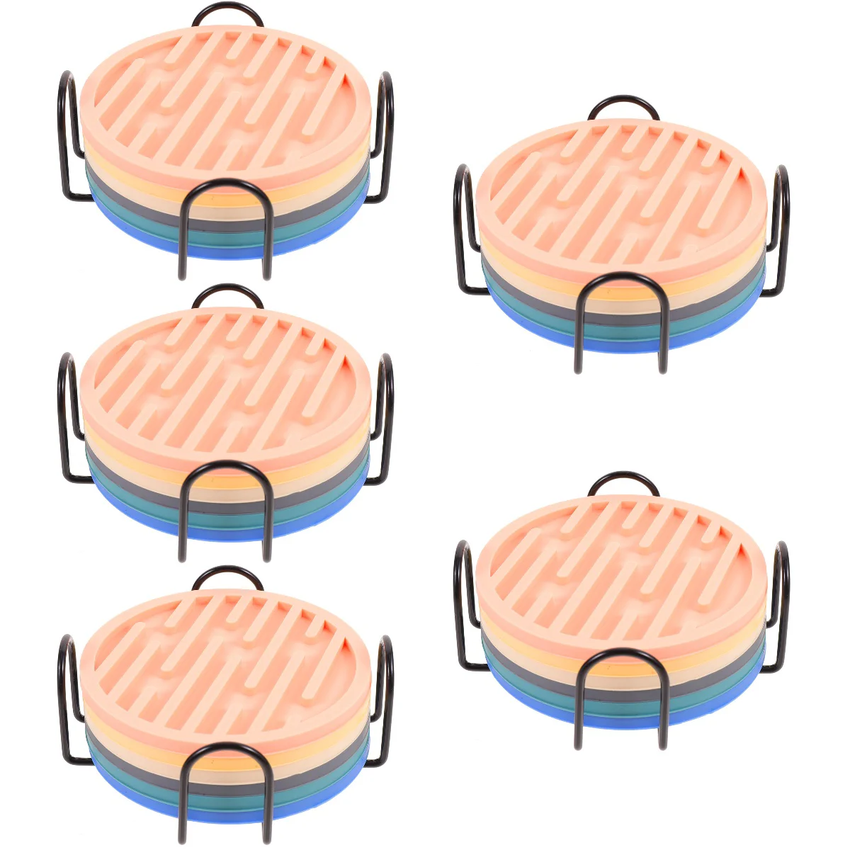 

5 Sets Tabletop Office Coasters For Drinks Absorbent With Holder Coasters For Drinks for Cup Mug Home Table