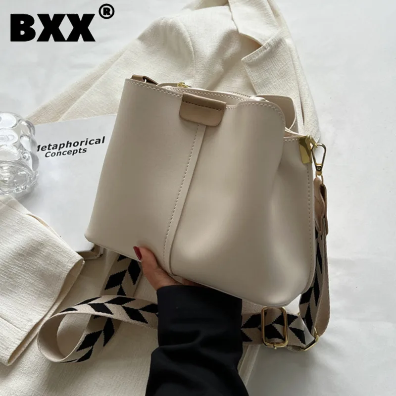 

[BXX] PU Leather Shoulder Crossbody Bag For Women 2023 New Fashion Toto Bag Female Vacation Portable Simple Handbag 8AB669