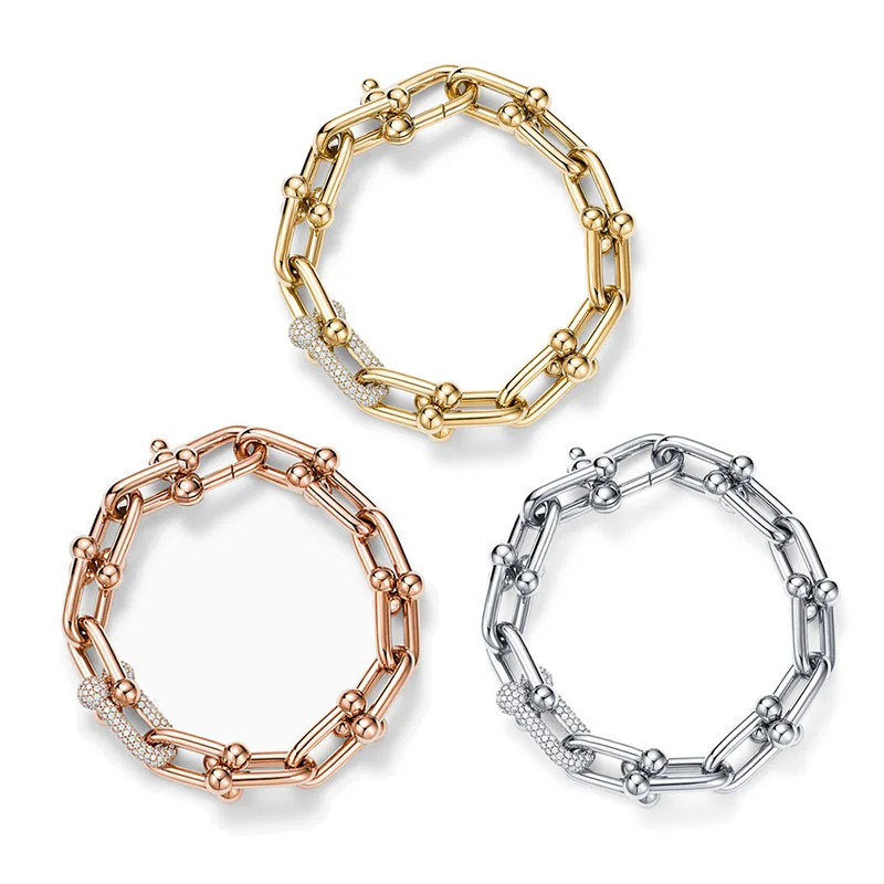

925 Silver Bracelet Women's Jewelry Women's Bracelet with Zircon Buckle Fashion Bracelet Birthday Gift Bracelet for Women