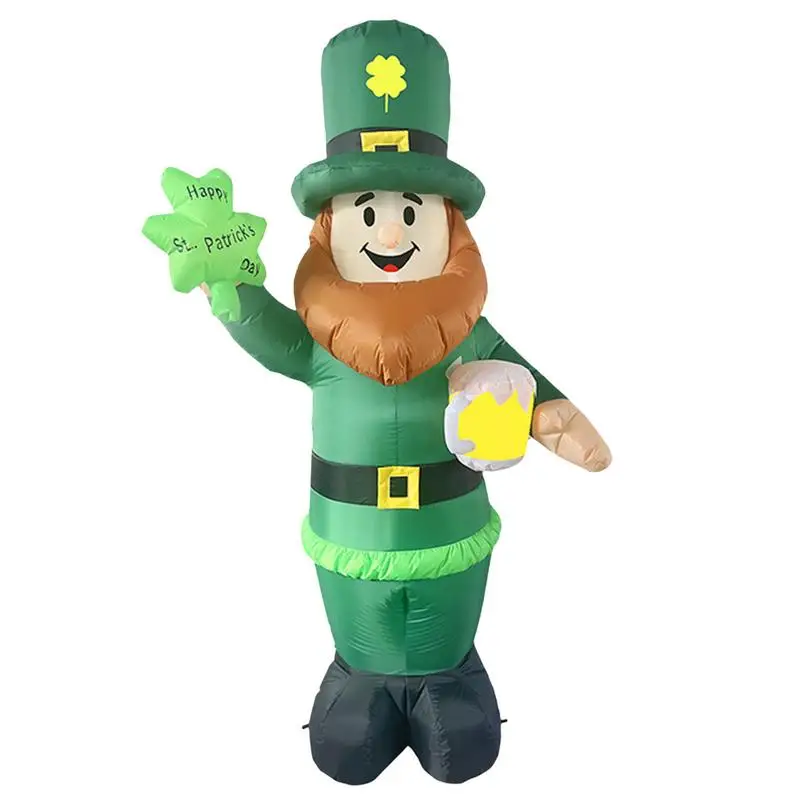 

St Patrick's Day Inflatable Model Durable And Safe Inflatable Model Doll Cute Indoor Outdoor Lawn Yard Art Decoration Props 2.4m
