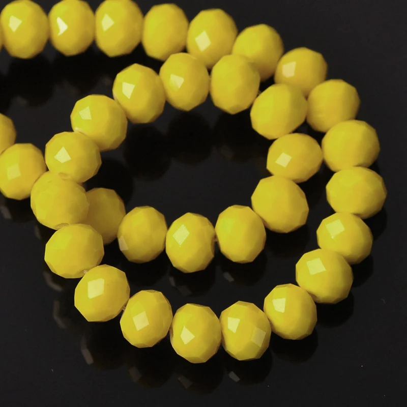 

Rondelle Faceted Czech Crystal Glass Porcelain Yellow Color 3mm 4mm 6mm 8mm 10mm 12mm Loose Spacer Beads for Jewelry Making DIY