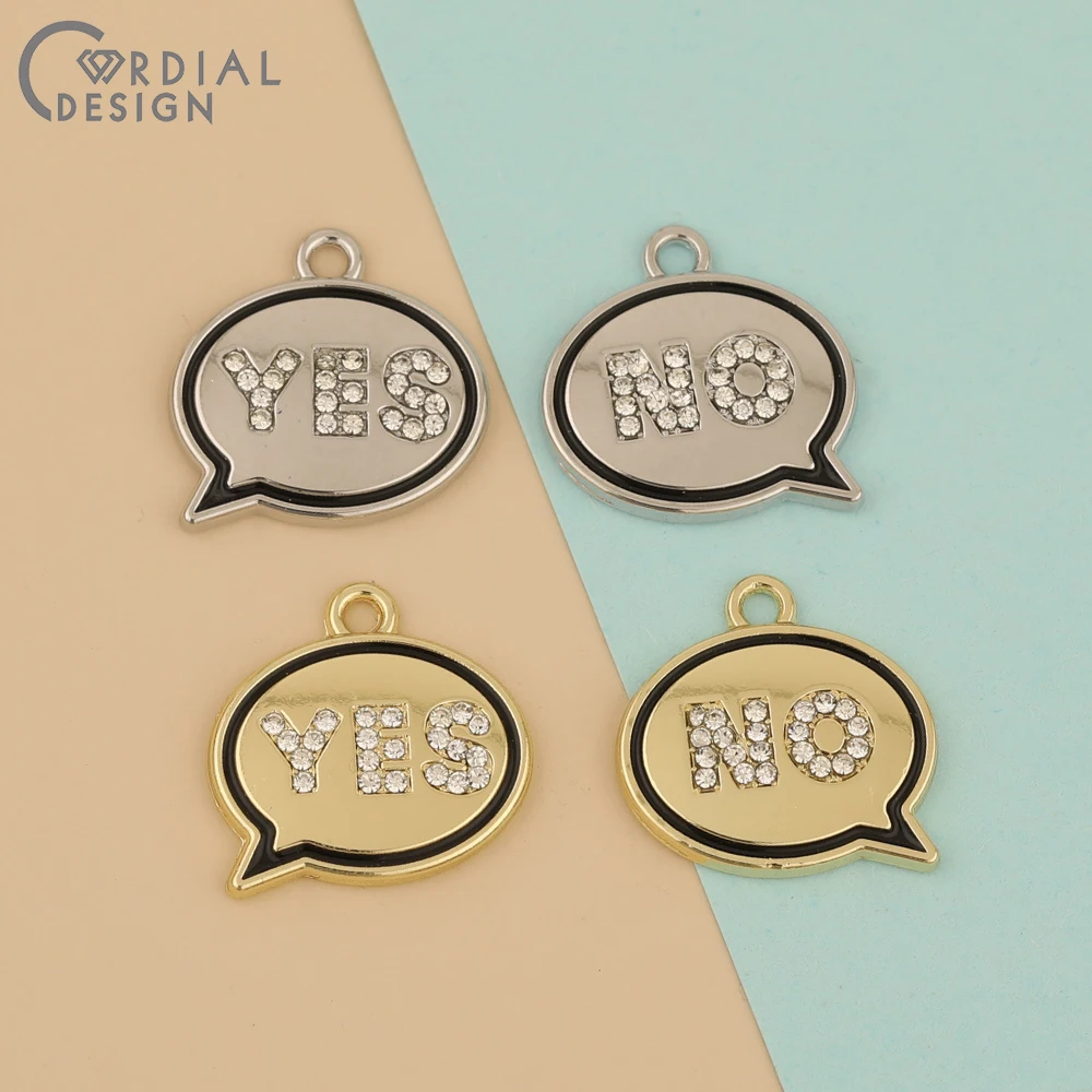 

Cordial Design 50Pcs 17*18MM Rhinestone Pendants/Jewelry Accessories/Rhodium/Word Shape/Jewelry Findings & Components/Hand Made
