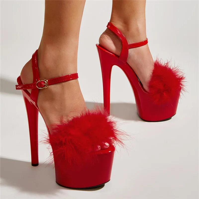 

Босоножки женские на платформе, милые туфли на высоком каблуке-шпильке, мягкая флисовая обувь с пряжкой, пикантные сандалии, лето