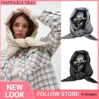 fashion quilted headscarf puffer scarf triangle shawl hood scarf puffy light and warm kerchief winter puff neck scarf hood caps