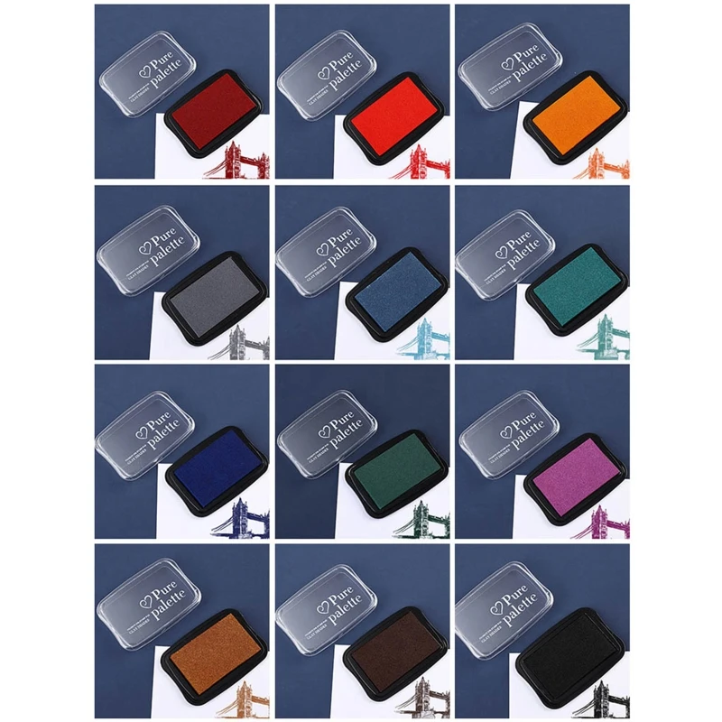 

Handmade DIY Water Based Scrapbooking Finger Paint Ink Pad for Rubber Stamps Printing Wood Paper Inkpad