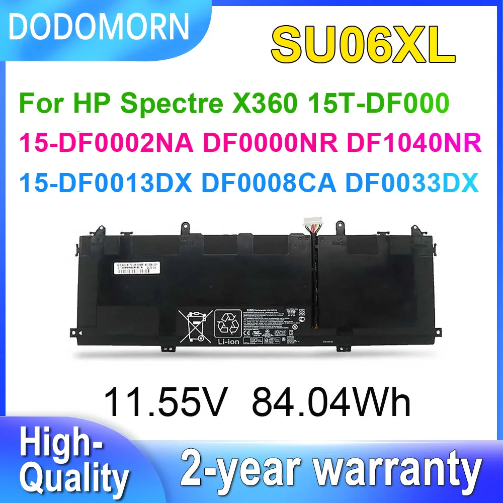 DODOMORN SU06XL для HP Spectre X360 15T-DF000 15-DF0002NA DF0000NR DF1040NR DF0013DX DF0008CA DF0033DX Аккумулятор ноутбука 84