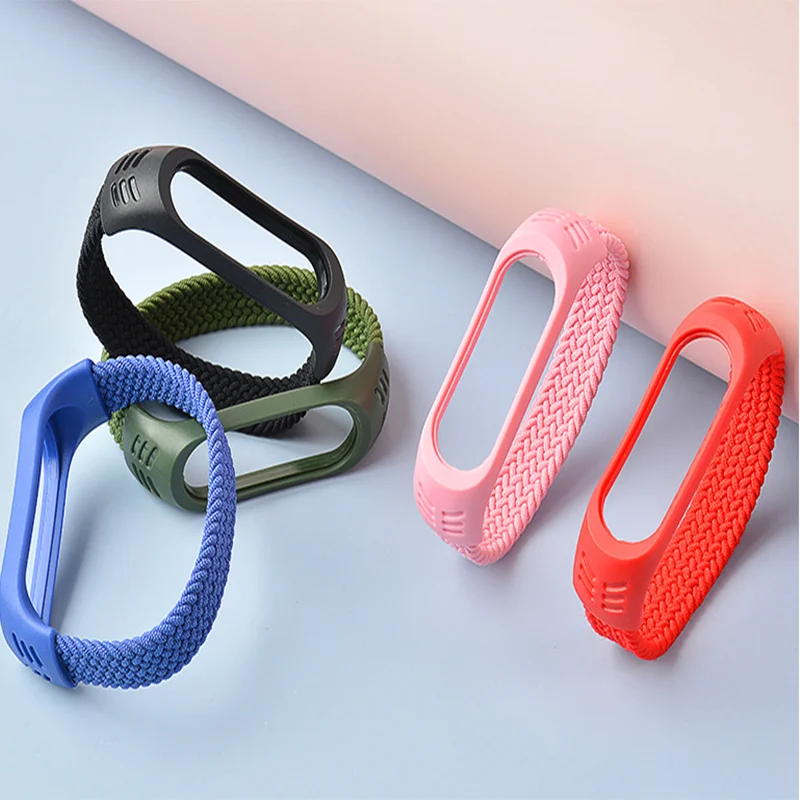 Нейлоновая плетеная соло-петля для Xiaomi Mi band 5 6 ремешок браслета 3 Miband 4 браслет xiaomi