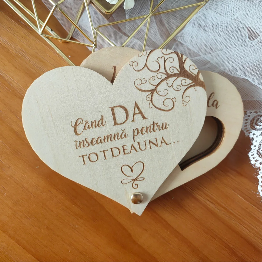 

Customizable Wooden Ring Box For Weddings