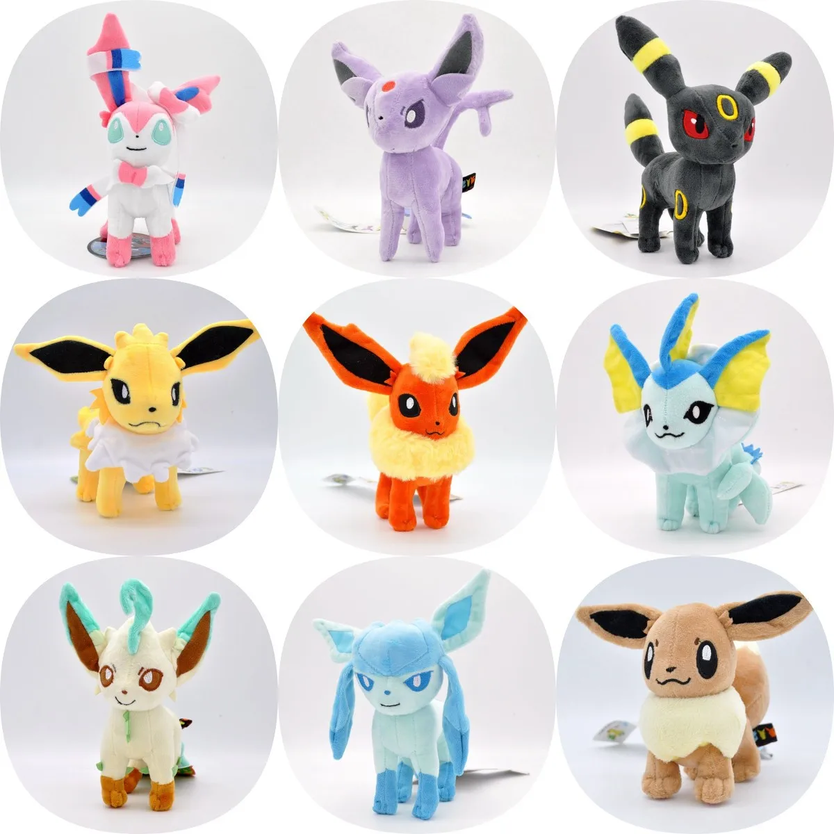 15CM Pokemon Plush Toys Kawaii Eevee Eeveelution Sylveon Flareon Jolteon Umbreon Vaporeon Stuffed Toys for Children images - 6