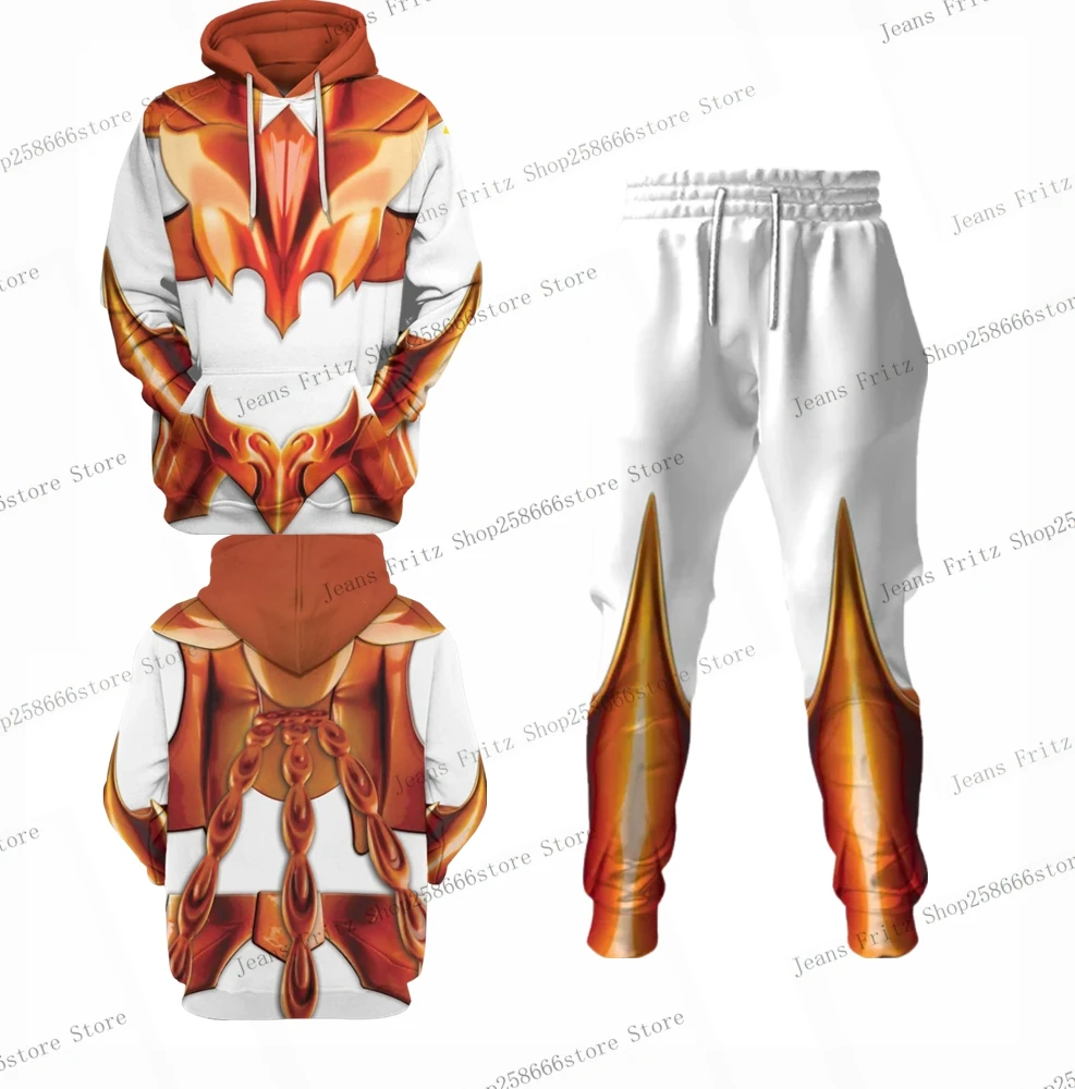 Popular Cosplay Anime Saint Seiya 3D Print hoodie pants 2pcs sets Street Harajuku Tracksuit Men Sports Kids Hoodie suits