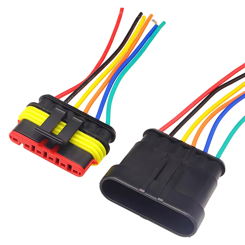 Фото 6-контактный водонепроницаемый автомобильный разъем AMP 18AWG (папа-мама) с проводом, быстроразъемный, для грузовиков DJ7061-1.5-11/21 OEM 282090-1/282108-1 №5