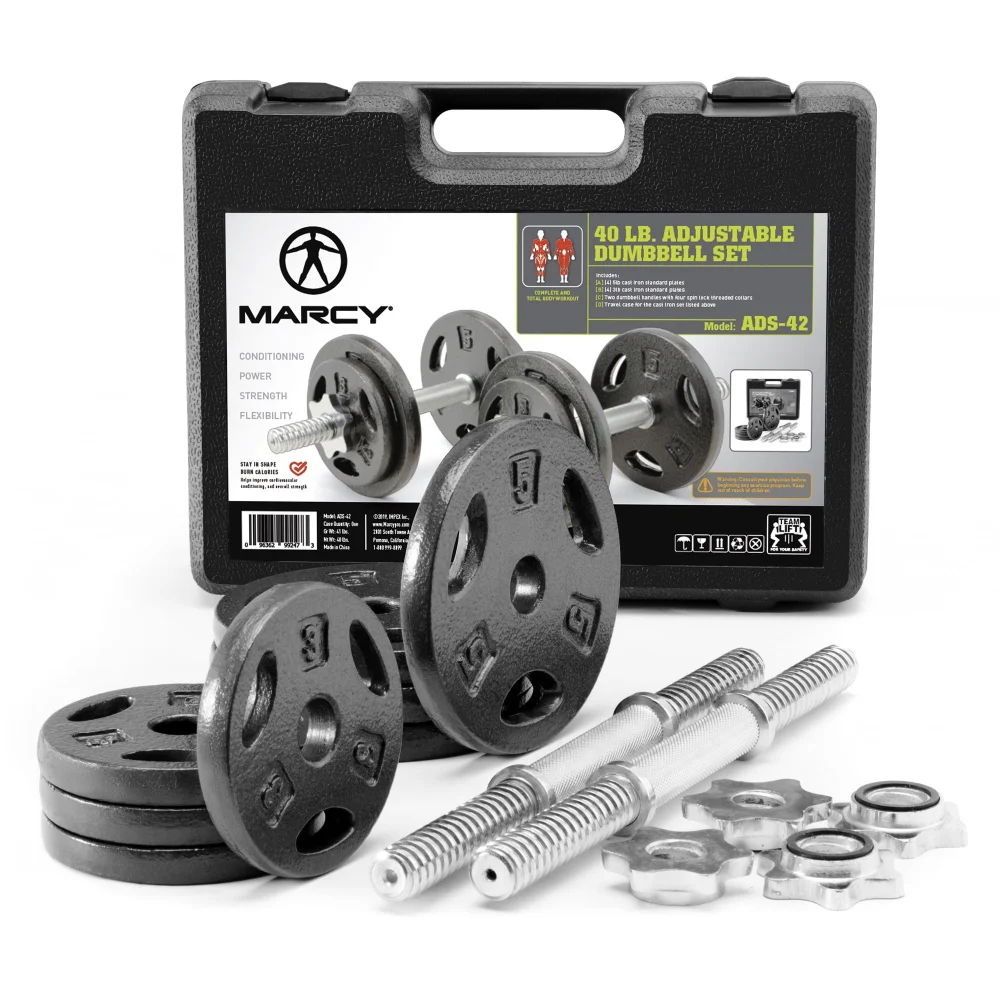 

Marcy 40 lbs. Adjustable Dumbbell Set with Carrying Case ADS-42 weights for fitness dumbbell set dumbell