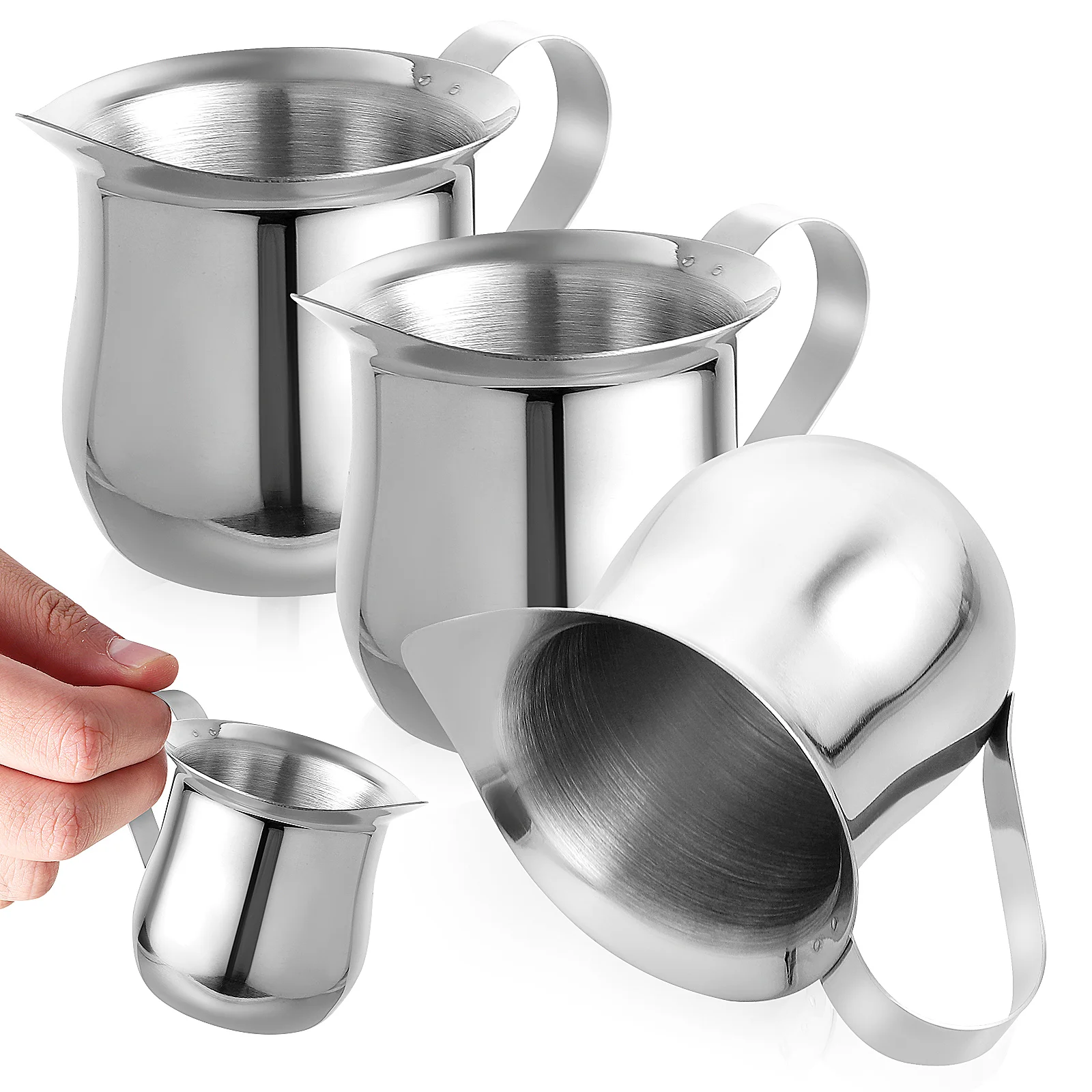 

3 Pcs Milk Cup Jug Espresso Mug Stainless Steel Coffee Carafe Creamer Pitcher Kettle Small
