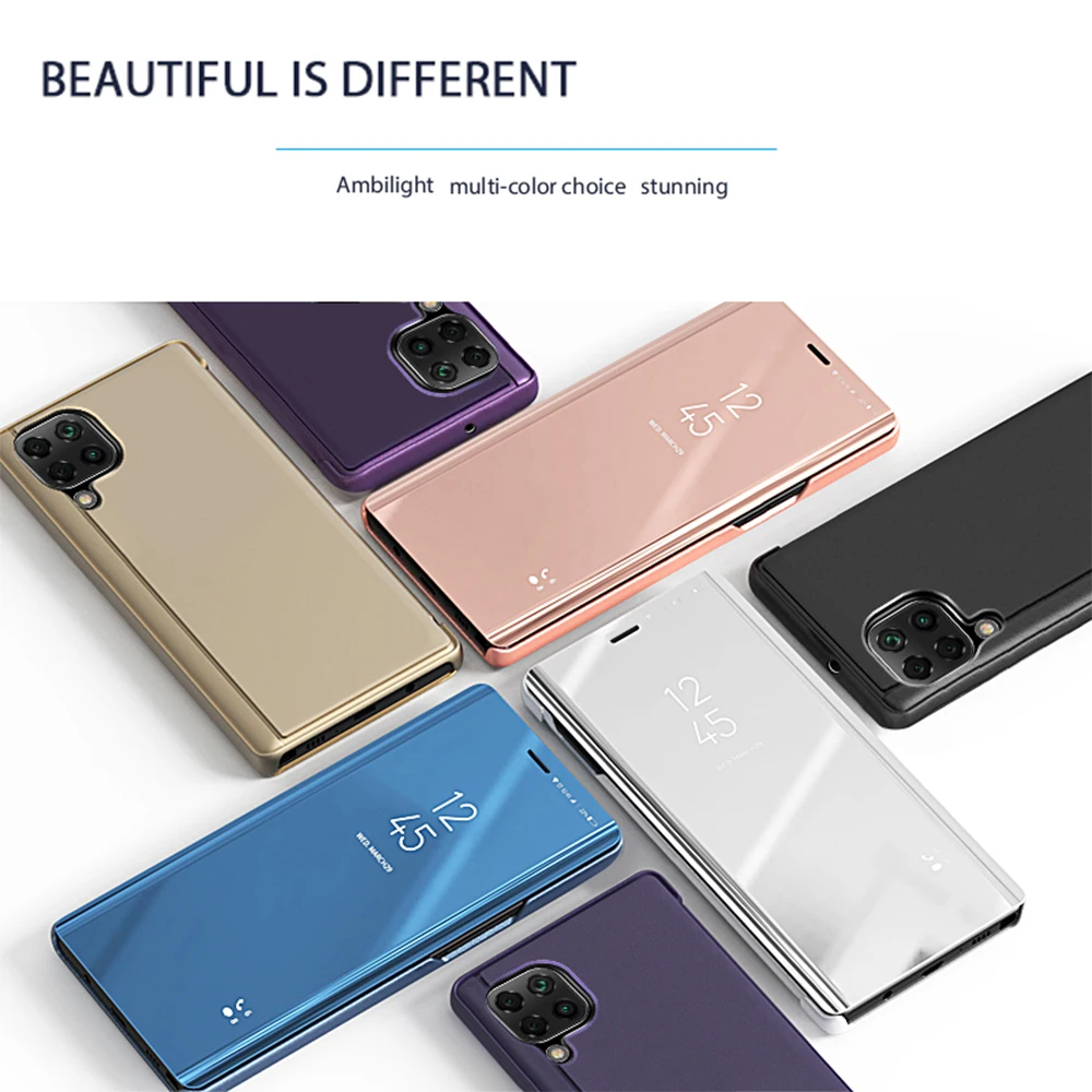 Магнитный флип-чехол зеркальные чехлы для телефонов Redmi 9 9A 9C 10 10C 12 Note 5 6 7 8 11 11T 13 13Pro