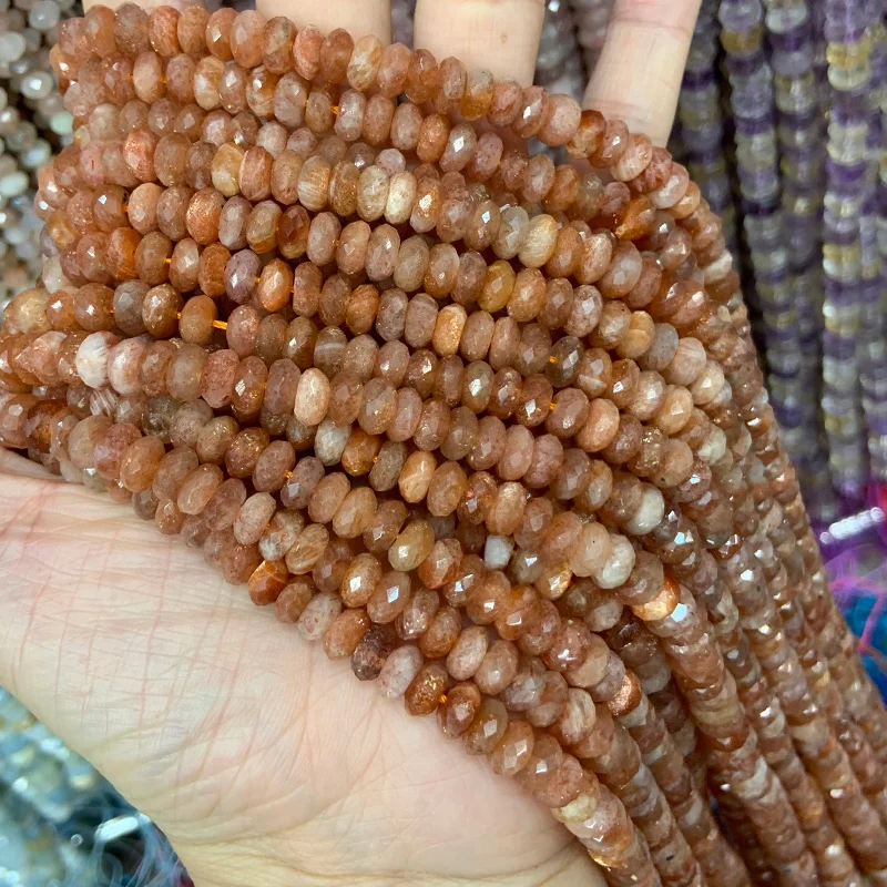 Sunstone натуральные граненые искусственные бриллианты бусины из розового кварца