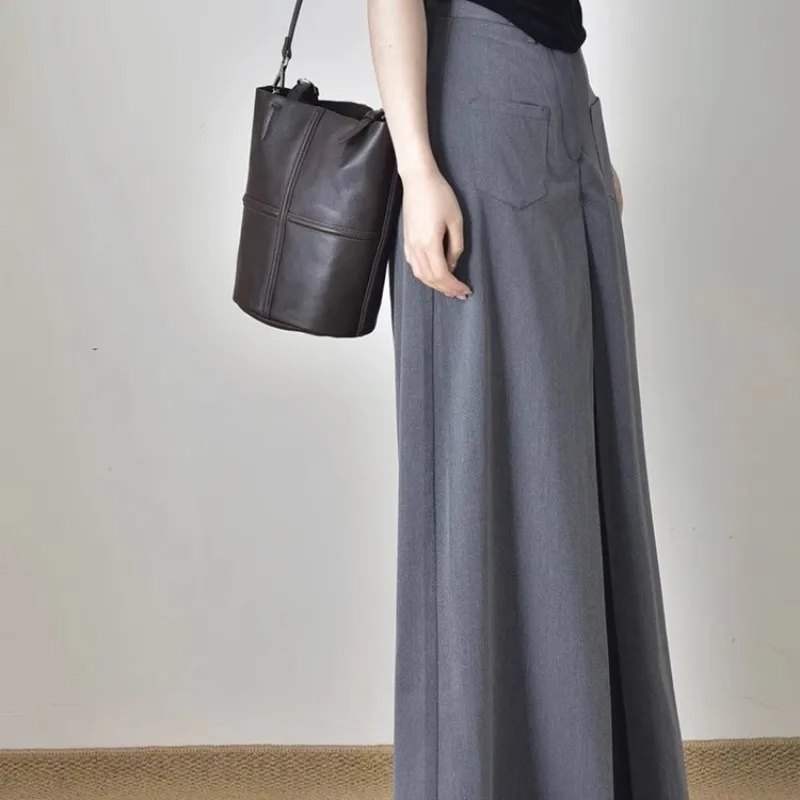 Брюки женские повседневные с широкими штанинами плиссированные Модные Узкие