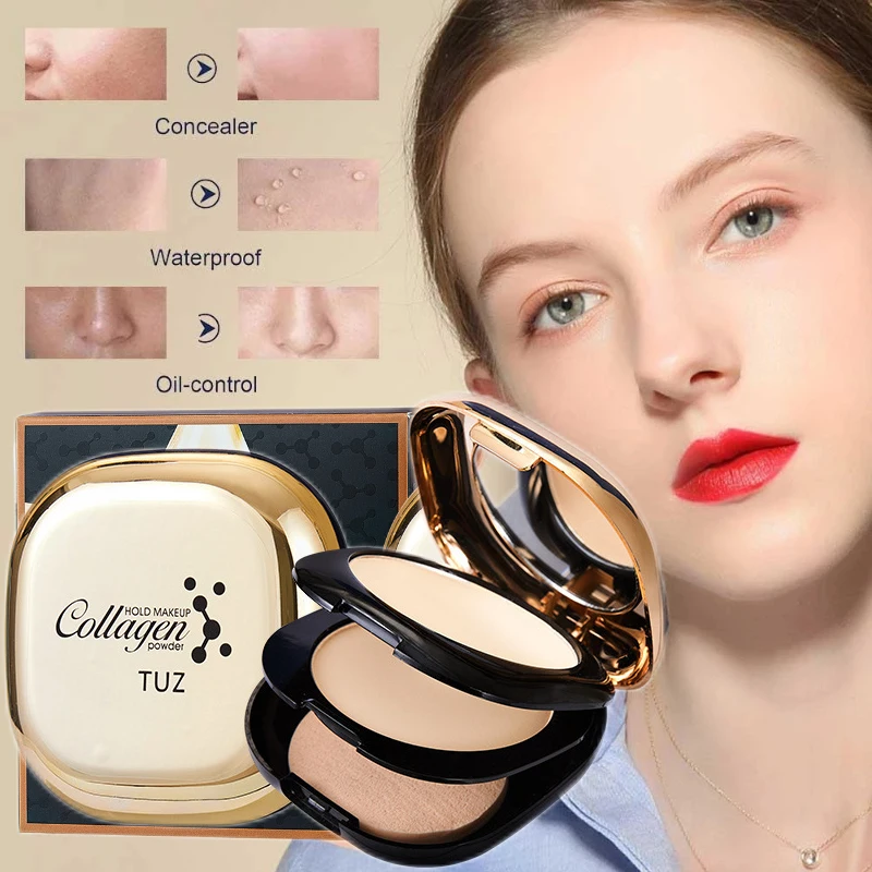 

TUZ Double Layer Foundation CC Cream Waterproof Brighten Long-lasting Powder Matte Coverage Concealer Women Makeup Face Cosmetic