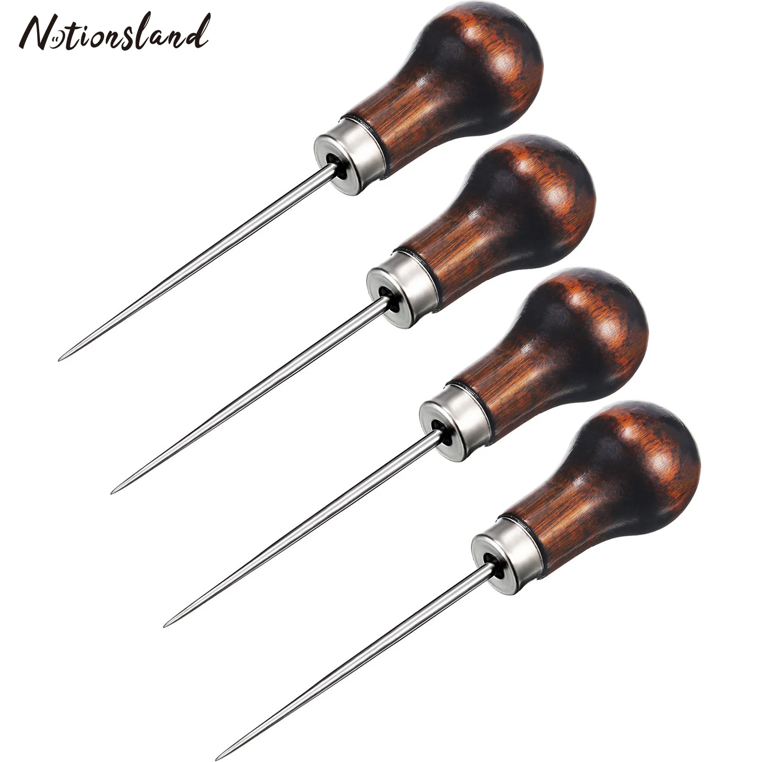 

Awl Tool Gourd Shape Leather Craft Cloth Wooden Handle Scratch Awl Tool Scratch Awl Tool Pin Punching for Leather Pouch Hole