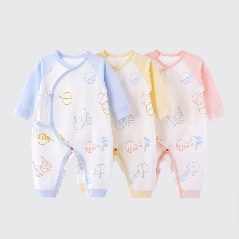 

Newborn newborn baby clothes baby cotton long-sleeved one-piece clothes unisex home clothes