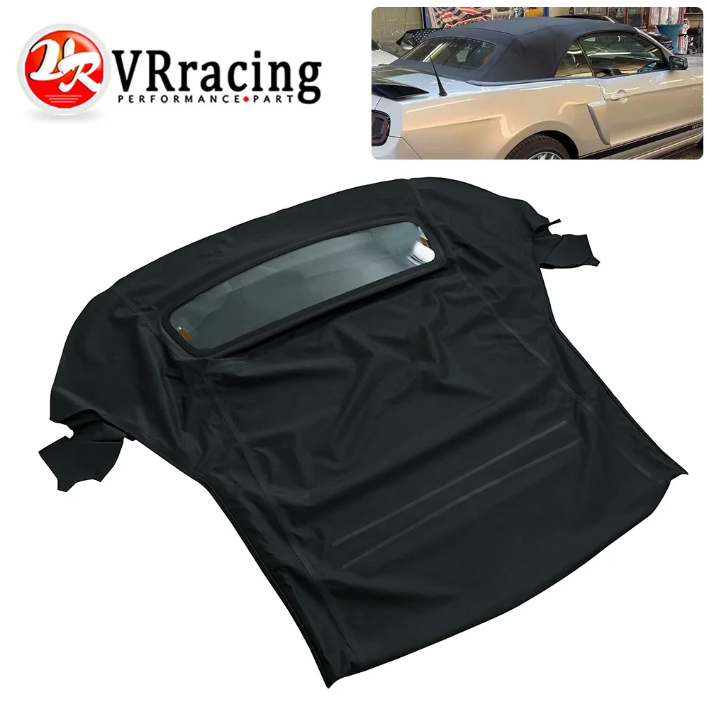 

Convertible Soft Top For 05-14 Ford Mustang Cobra GT500 Heated Glass Window Sailcloth Black Heat Sealed Seams