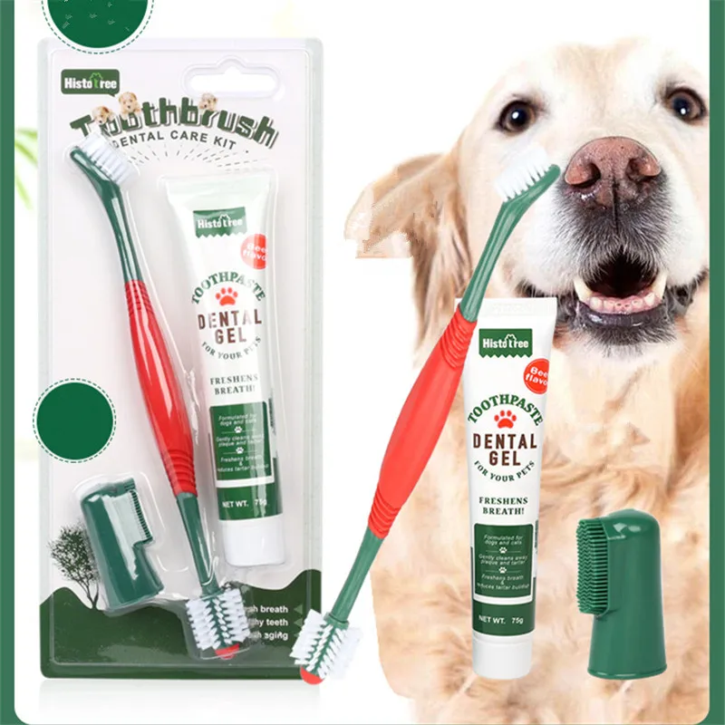 

Pet Healthy Edible Toothpaste With Toothbrush Dog Cats Mouth Teeth Cleaning Care Vanilla Beef 2Taste Pet Supplies Accessories