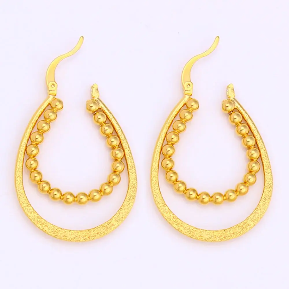 

FS Fashion Gold Plated Charm Water Drop Hoop Earring Delicate Jewelry For Women Gift