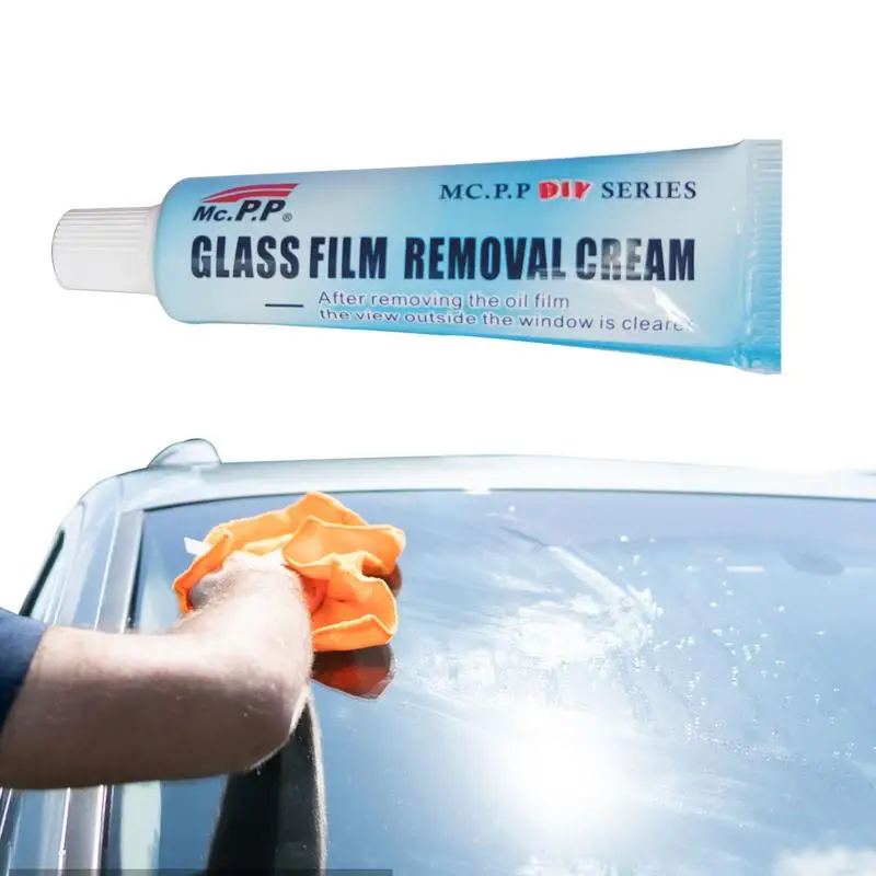 Glass Stripper Glass Oil Film Removing Paste Car Windshield Oil Film Cleaner With Brush Window Front Windshield Agent Automotive