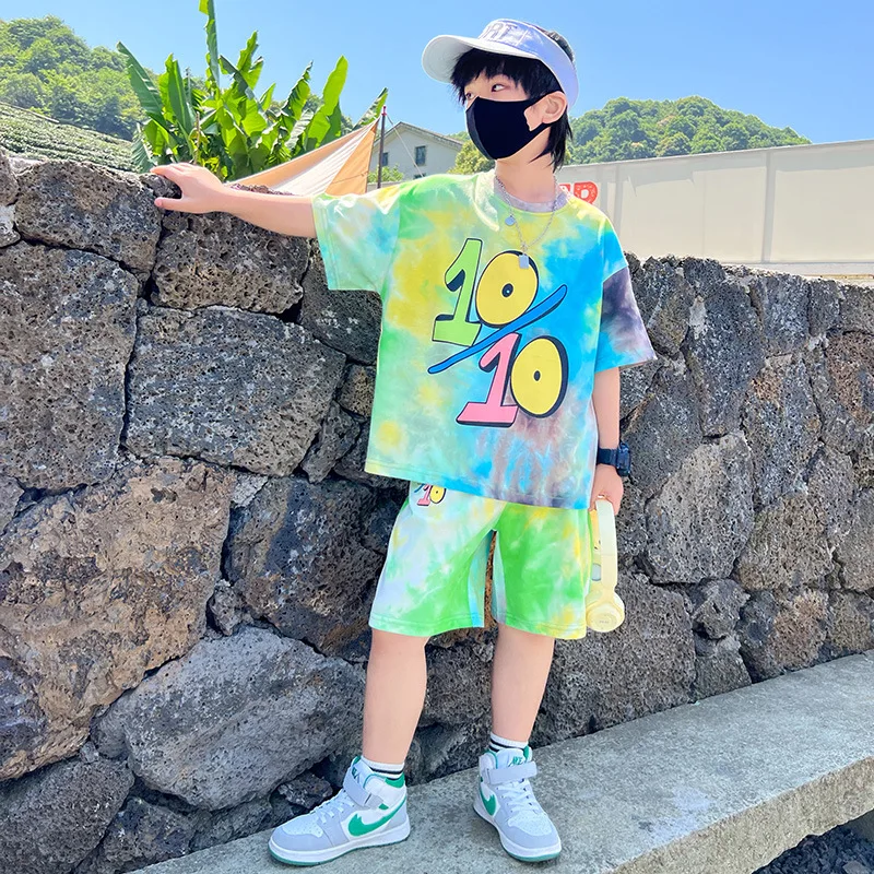 

Fashion Sport Clothes Suits Boys Clothes Summer Print T-Shirt + Shorts 2Pcs Set Kids Streetwear Costume 4 6 8 10 11 12 14 Year