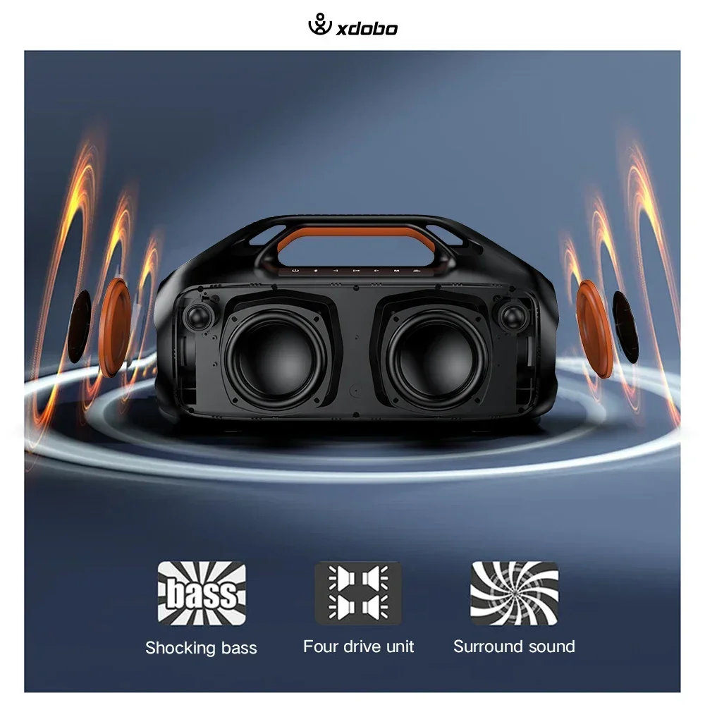 Фото Портативная Bluetooth-колонка XDOBO Kung Fu 160W, беспроводная HIFI-колонка, водонепроницаемая колонка IPX6 для вечеринок на открытом воздухе, Caixa De Som №1