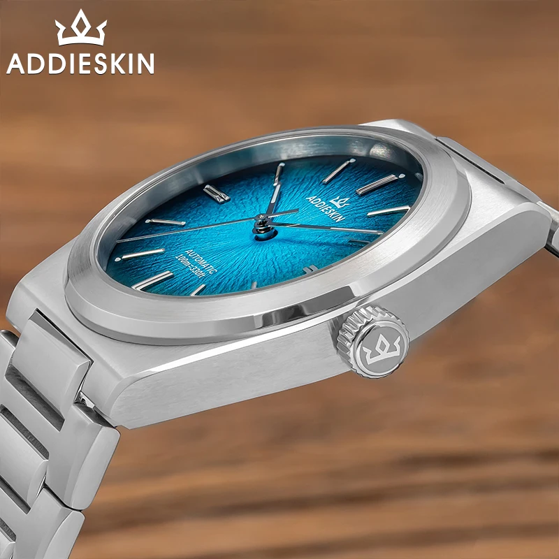 Фото ADDIESKIN 39 мм мужские дайверские часы Miyota 9015 с градиентным циферблатом, роскошные автоматические механические часы, водонепроницаемые, 100 м K001 №4
