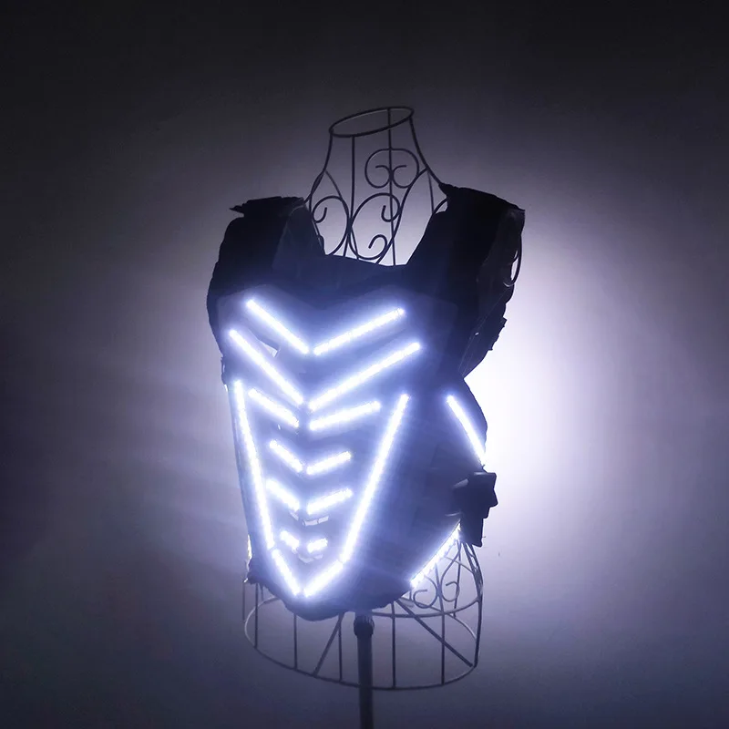 

LED Costume Luminous Dance Clothes Growing Light Up Vest Robot Suits Armor Event Party Nightclub Supply Rave Outfit Women